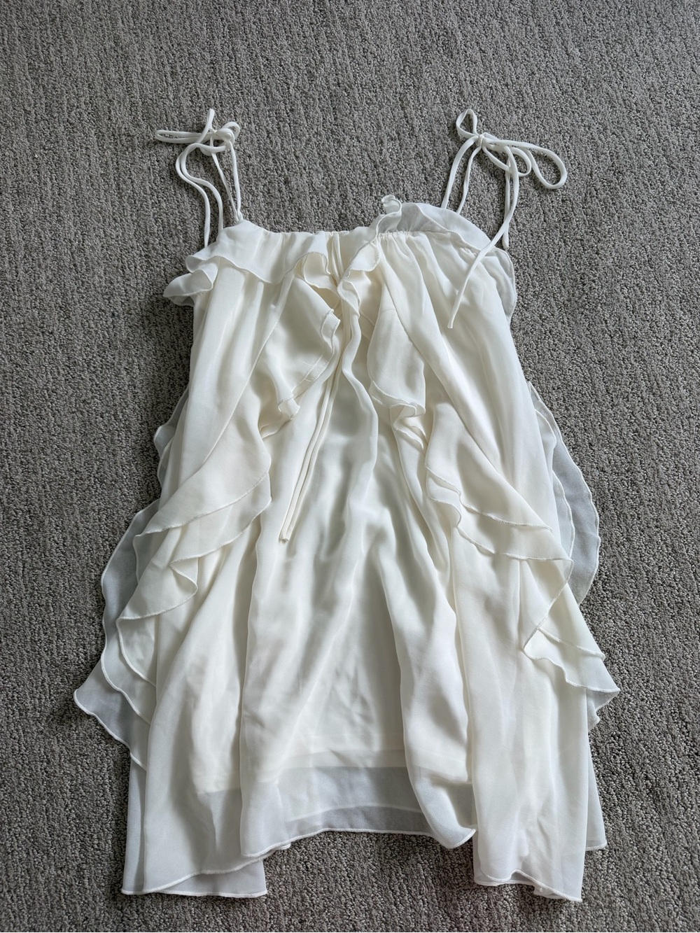 wild fable White Ruffle Tie-Shoulder Mini Dress